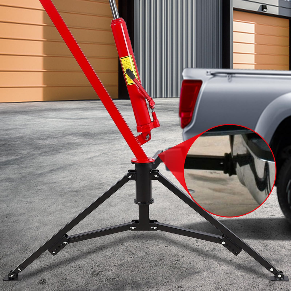 Hydraulic Pickup Truck Crane 360° Swivel 2-Inch Hitch Receiver 1000 Lbs H159578