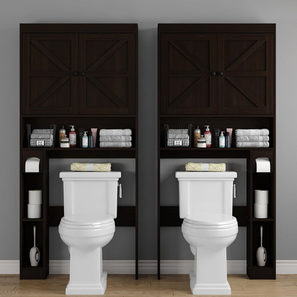 Over The Toilet Storage Cabinet with Barn Doors I859