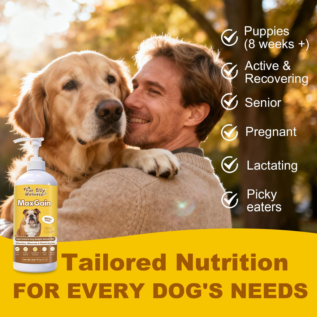 High-Calorie Dog Weight Gainer Gel with Salmon Oil, Probiotics, Vitamins & Electrolytes F100418