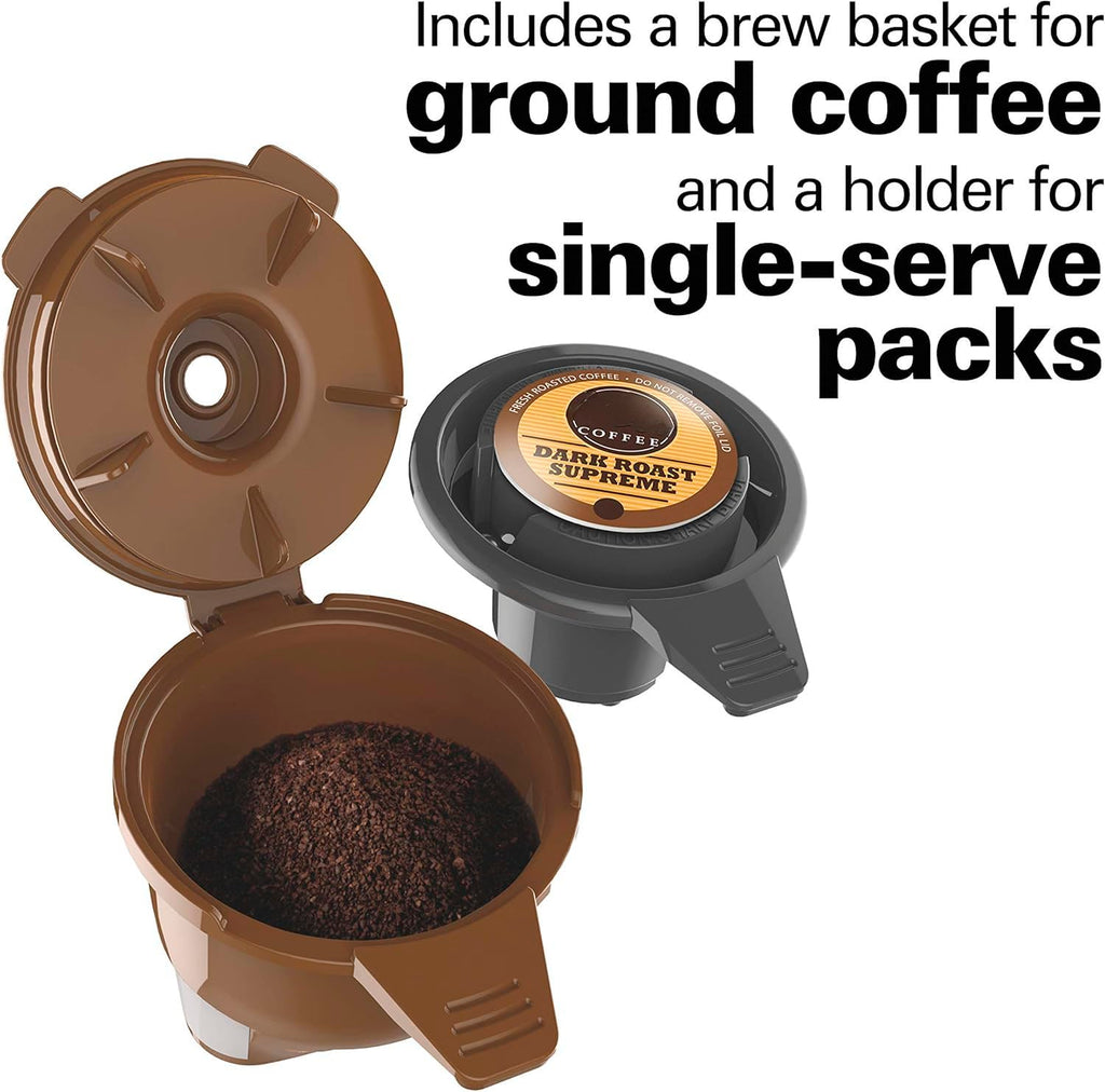 12 Cup Programmable Coffee Maker & Single Serve Drip Coffee Machine, 2-in-1 Automatic Coffee Brewer with Glass Carafe, Reusable Filter, Digital Timer and Warming Plate - Black/Silver B538