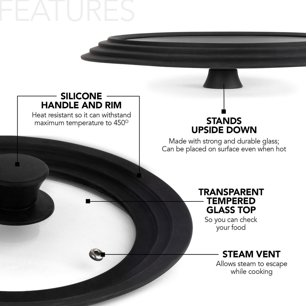 Silicone & Glass Universal Lid 10.5 to 12 Inches K78317