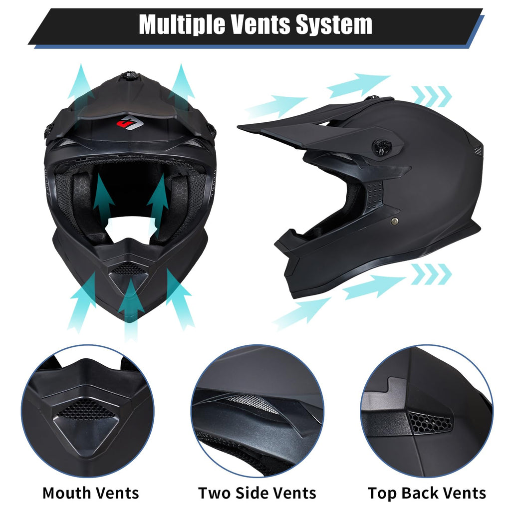 Youth Full Face Motocross Helmets Set O8031