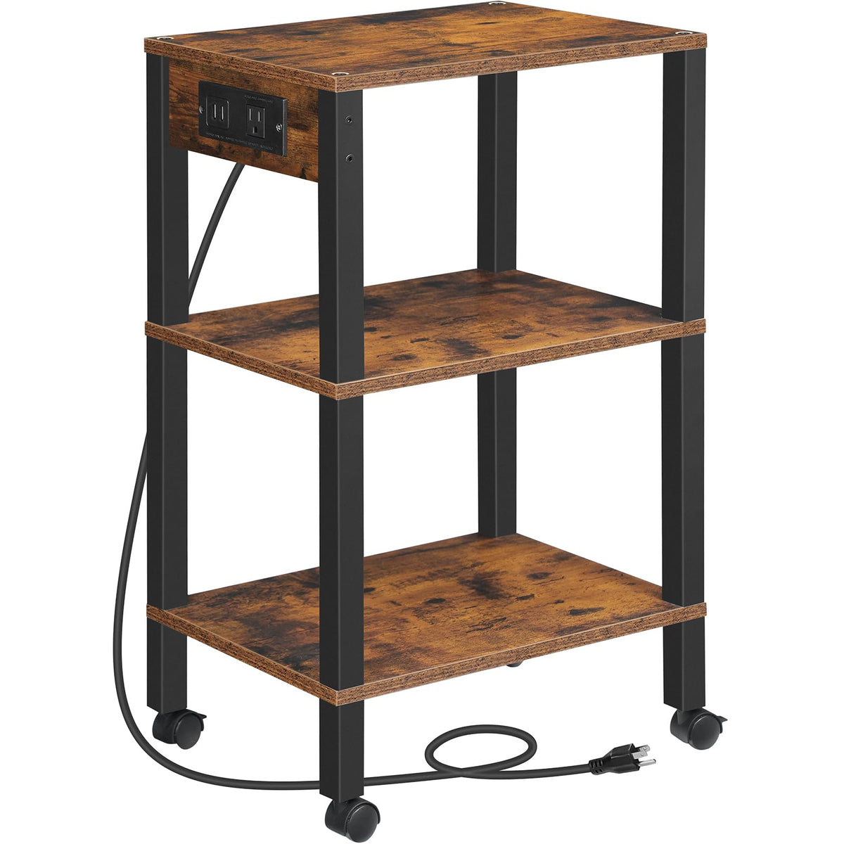3-Tier Printer Stand with Charging Station and Storage Shelves I7866