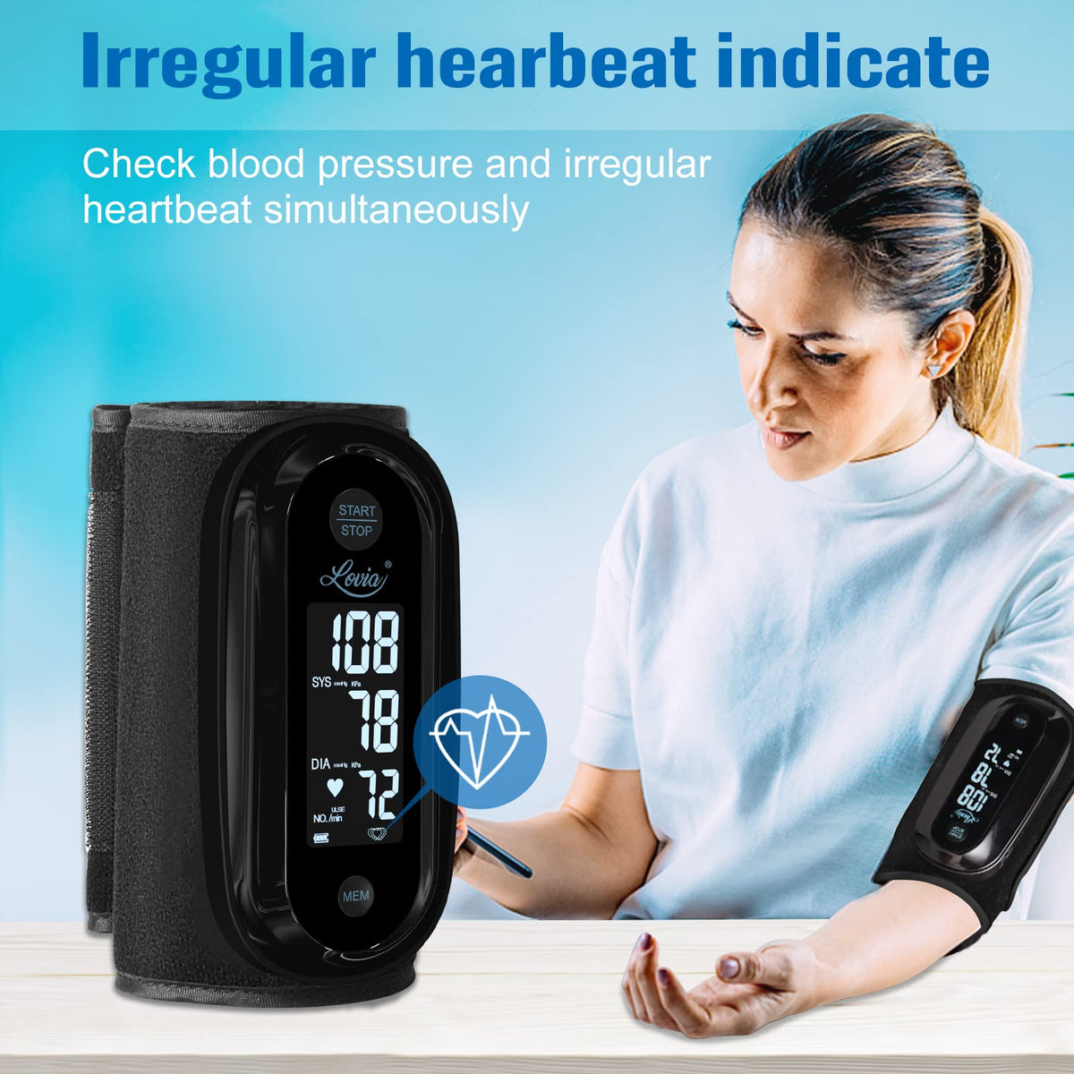Upper Arm Blood Pressure Monitor with 9-14 Inch Cuff B434