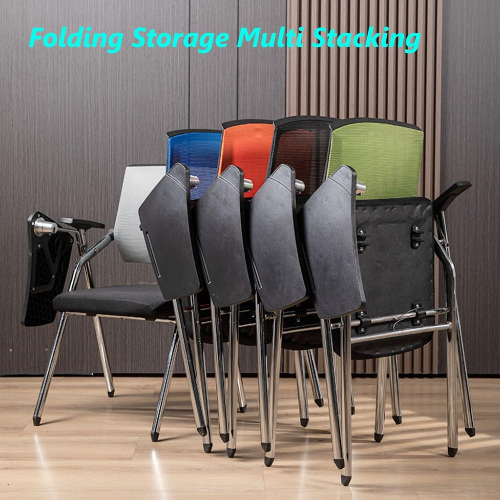 Orange Mesh Folding Stackable Chair with Writing Board N601