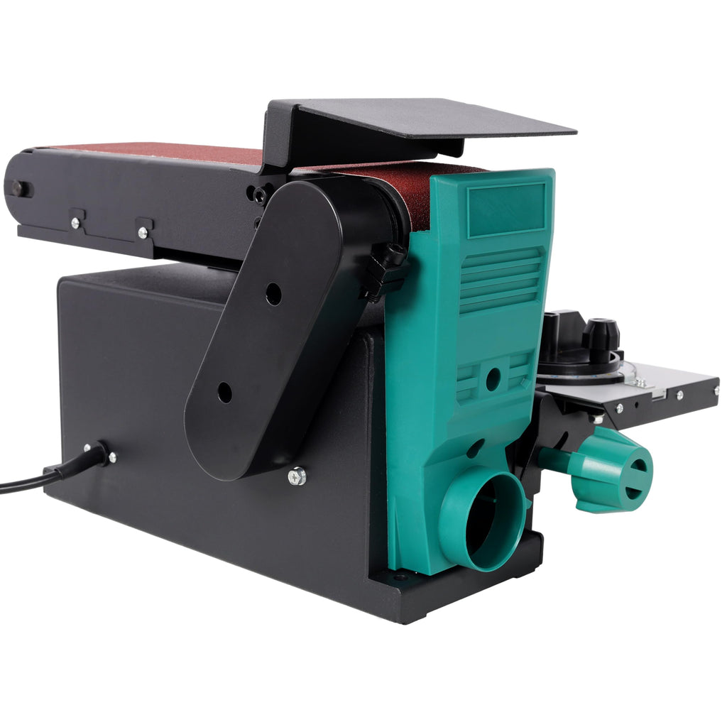 Benchtop Belt and Disc Sander 4x36 Inch Belt 6 Inch Disc Adjustable 0-90 Degree Tilt Green I256