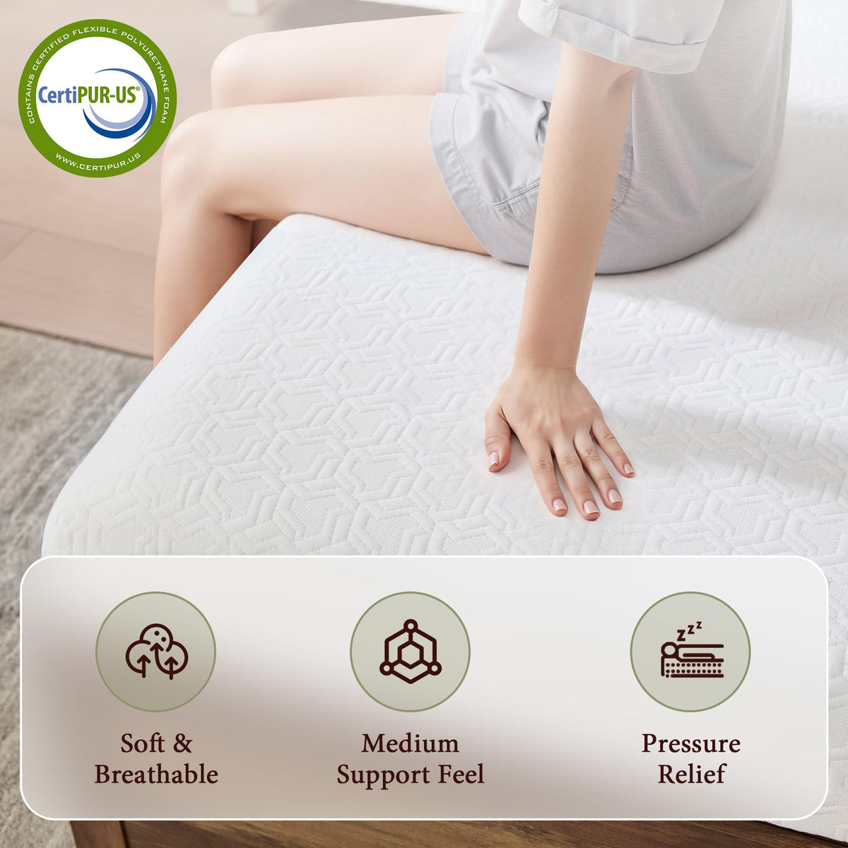6" Full Tri-Fold Memory Foam Mattress Y438284