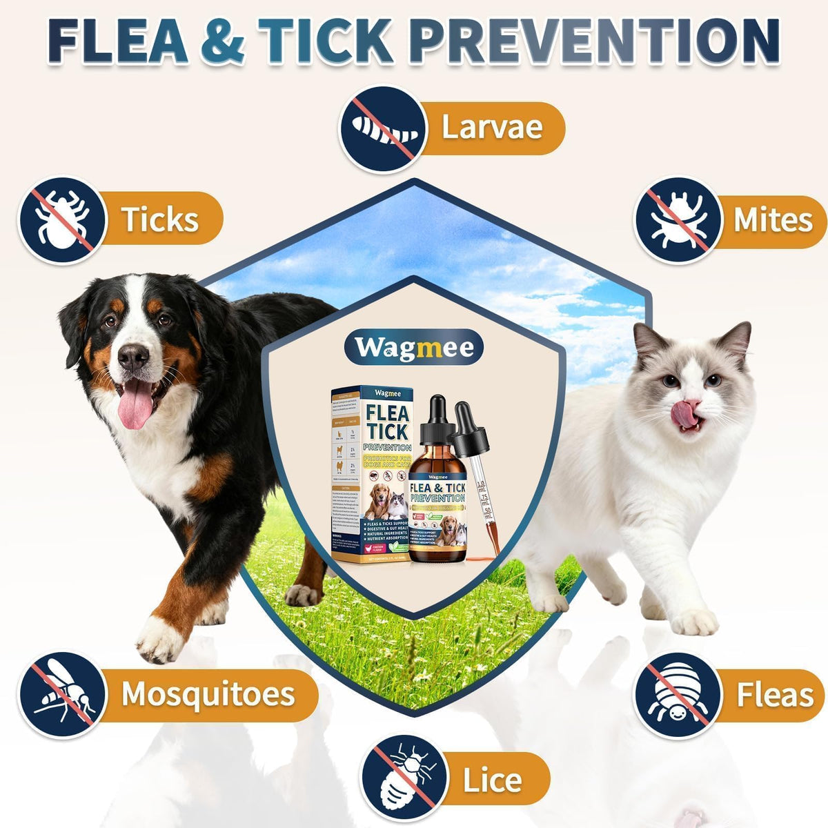 Flea and Tick Prevention for Cats and Dogs Drops T4185