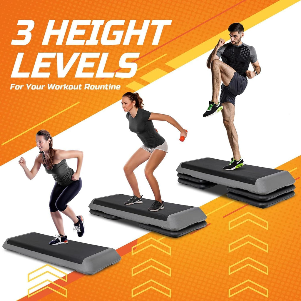43'' Adjustable Aerobic Step Platform with 4 Stackable Risers G40571