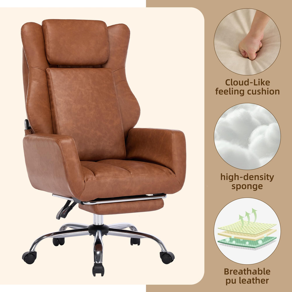 Brown Faux Leather Massage Office Chair L69600
