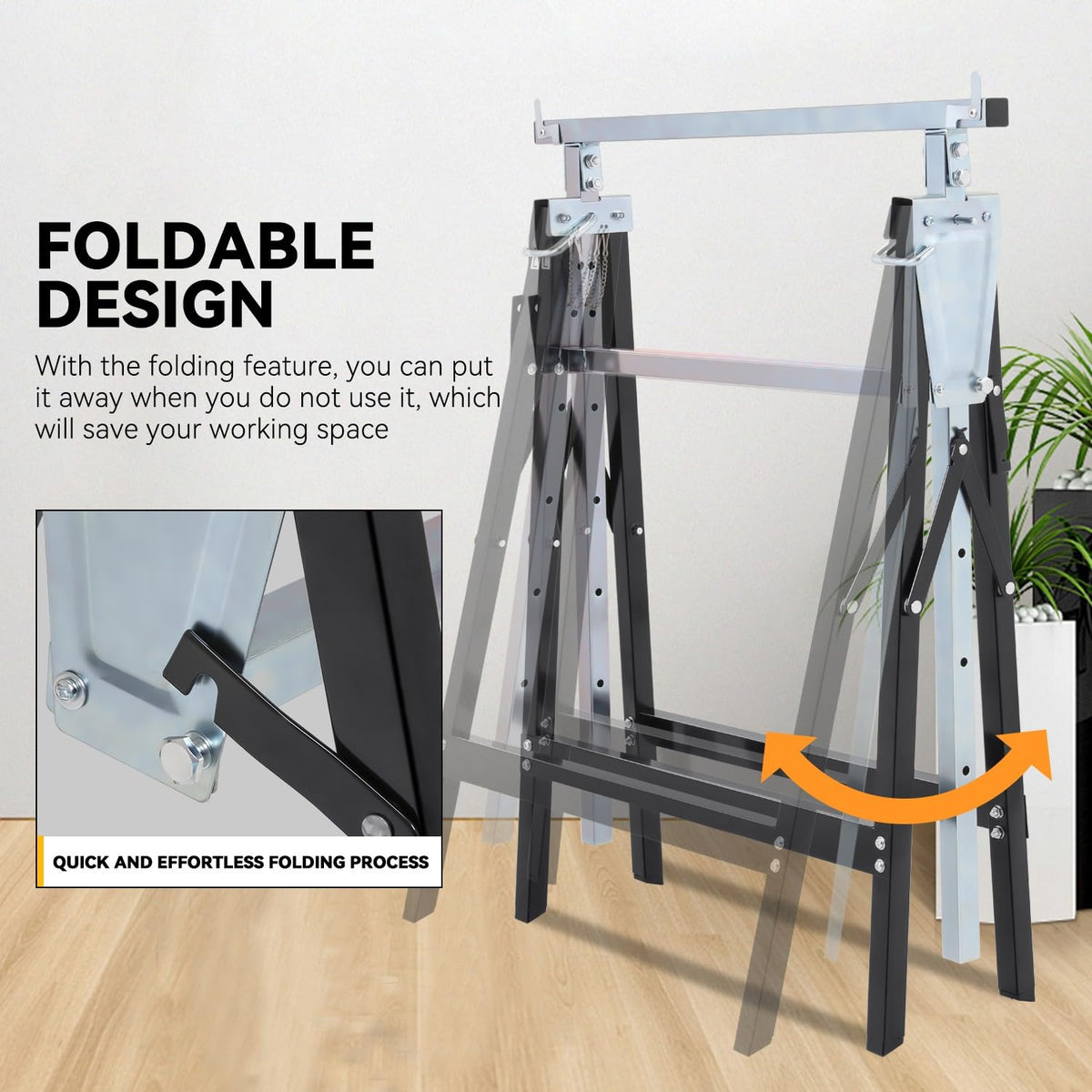 2-Pack 7-Level Adjustable Folding Sawhorse B649248