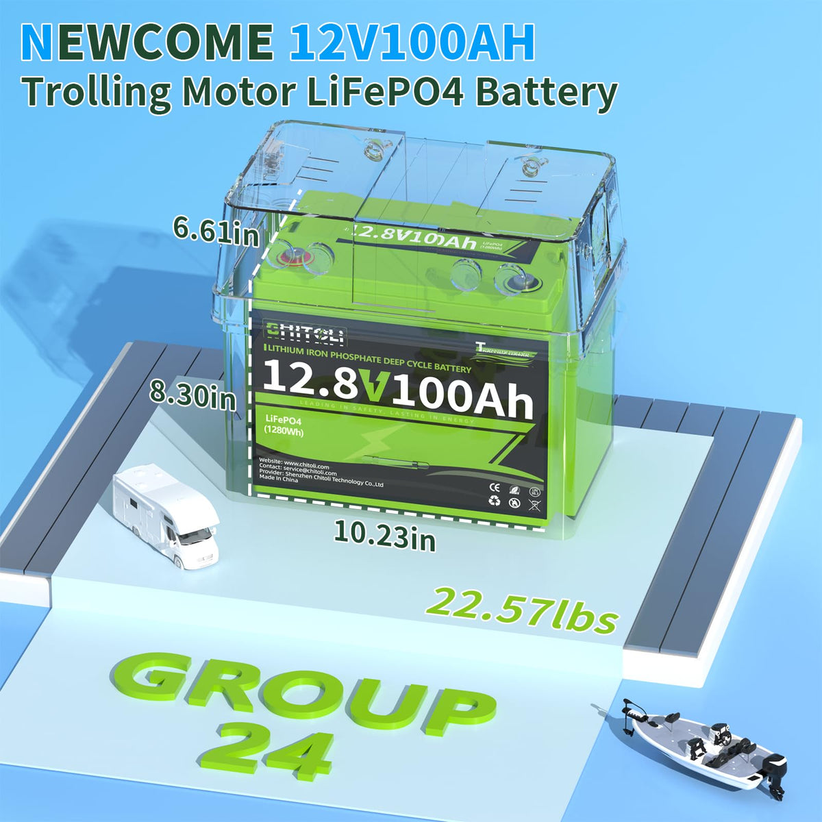 12V 100Ah LiFePO4 Battery with 100A BMS X21717