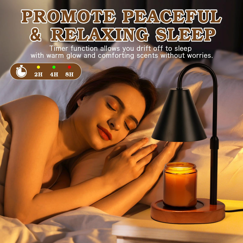 Black Dimmable Candle Warmer Lamp with Timer A728
