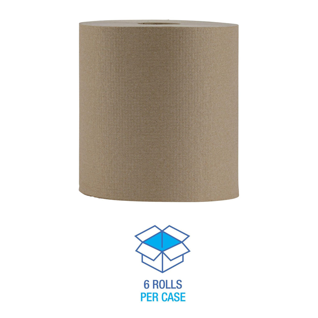 Hardwound Paper Towels, 6 Rolls, 1-Ply, 8" x 800 ft, Natural Z724