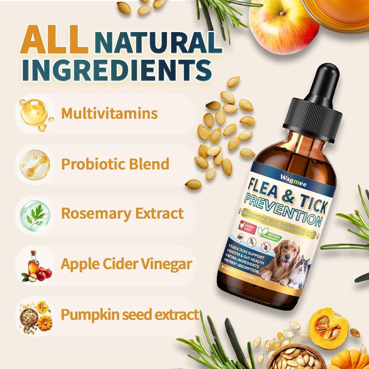 Flea and Tick Prevention for Cats and Dogs Drops T4185