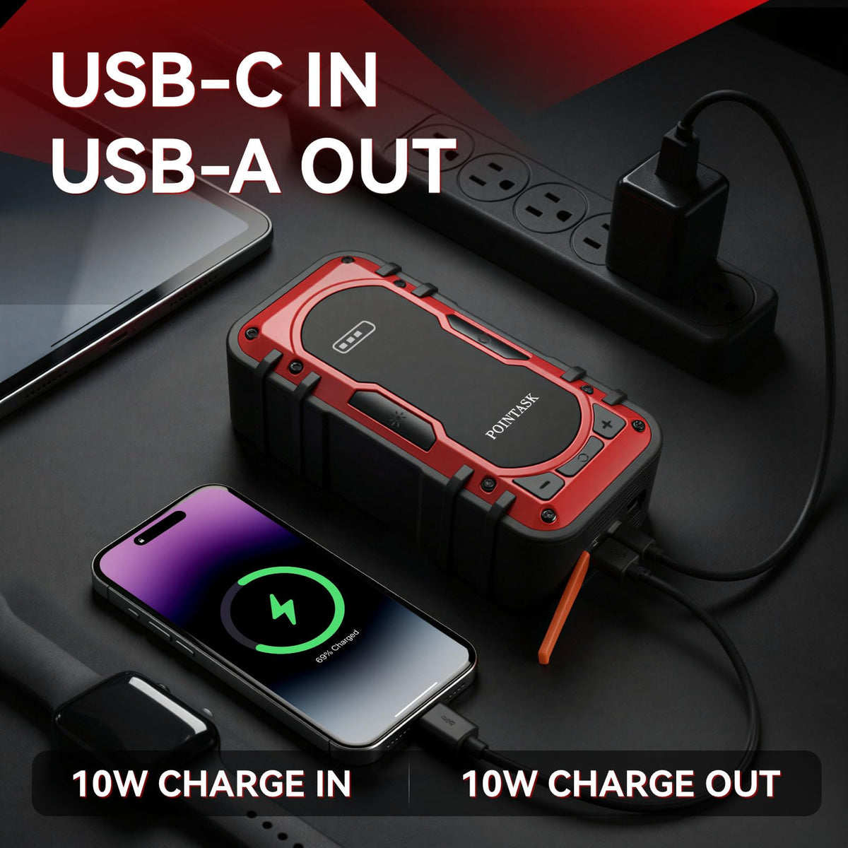 12V Portable Car Jump Starter with Air Compressor Q950