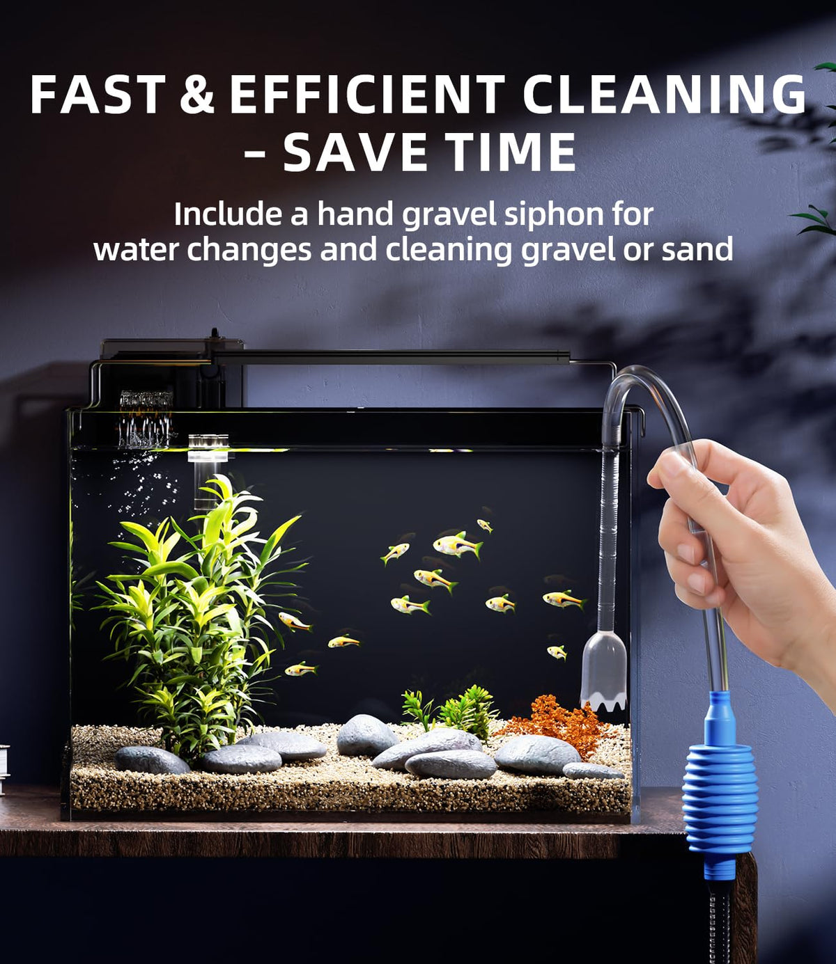 5 Gallon Rimless Glass Aquarium Starter Kit with Filter Light Lid R969