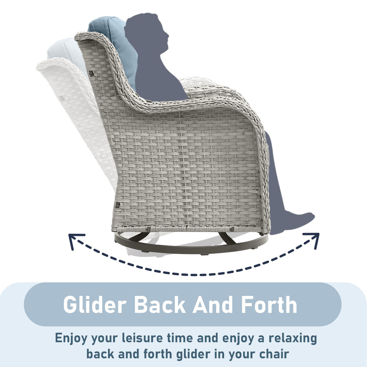 5 Piece Outdoor Swivel Rocker Chairs with Ottomans R891