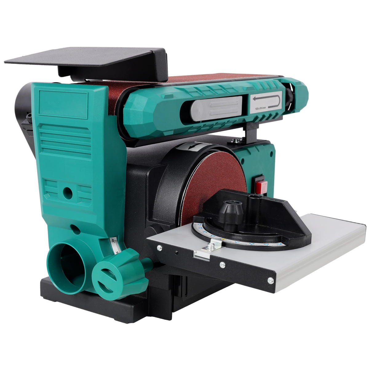 Benchtop Belt and Disc Sander 4x36 Inch Belt 6 Inch Disc Adjustable 0-90 Degree Tilt Green I256