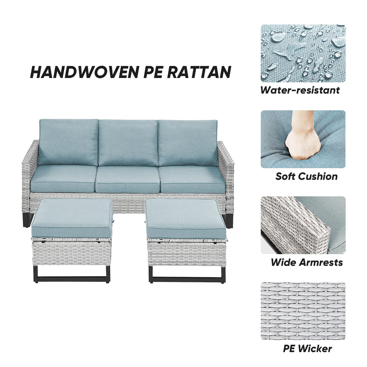 Wicker Patio Furniture Set of 5 O765