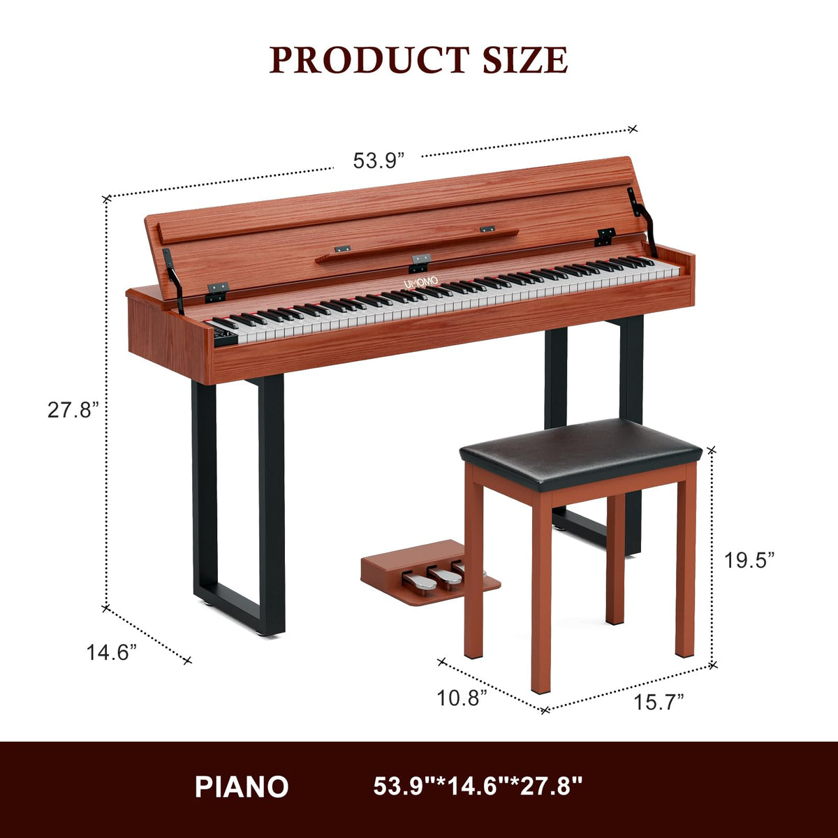 88 Key Weighted Digital Piano with Triple Pedals P288097