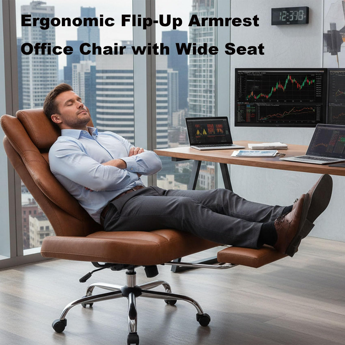 Brown Faux Leather Massage Office Chair L69600