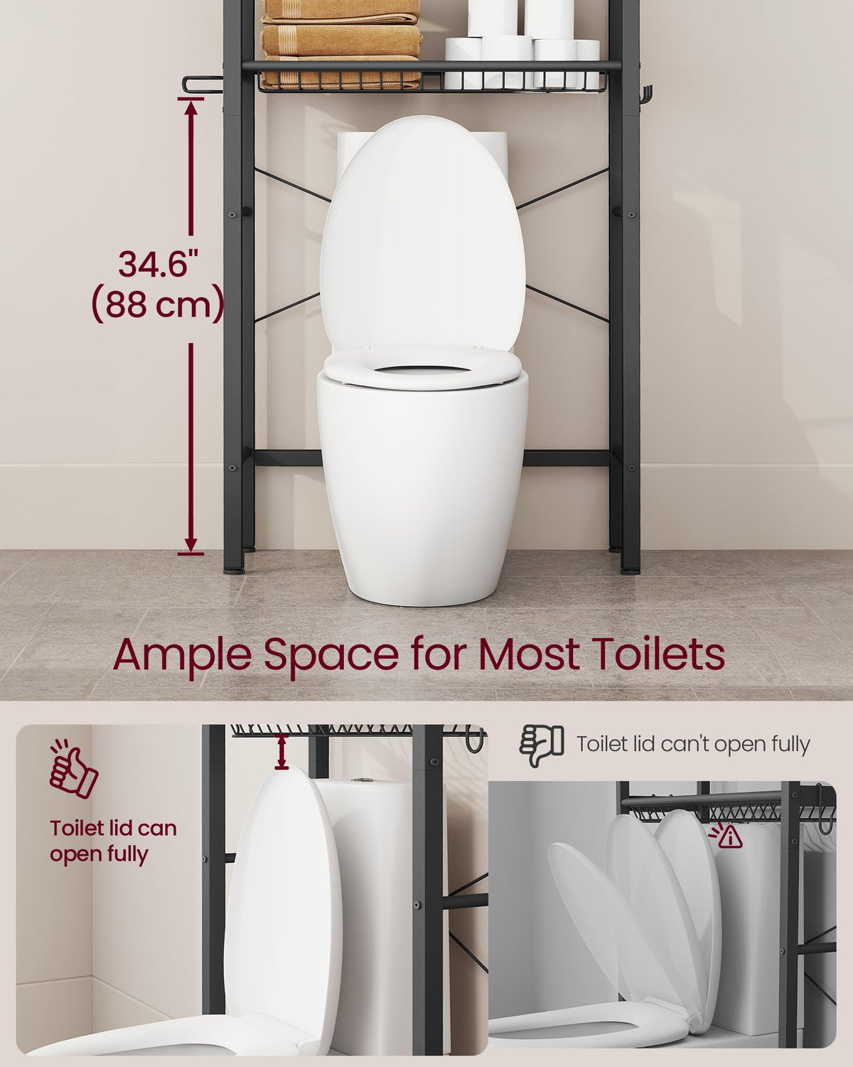 4-Tier Over the Toilet Storage with Basket B54529