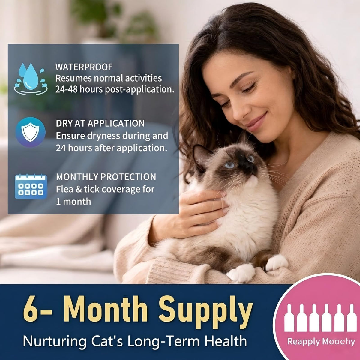 Topical Flea & Tick Cat Dewormer 6 Doses L502600