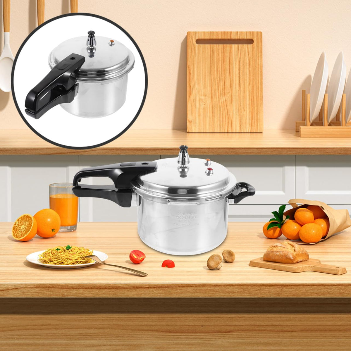 Silver 4l Aluminum Alloy Stovetop Pressure Cooker X90892