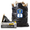Black 42 Gallon 3 Mil Plastic Contractor Bags Pack of 20 A465