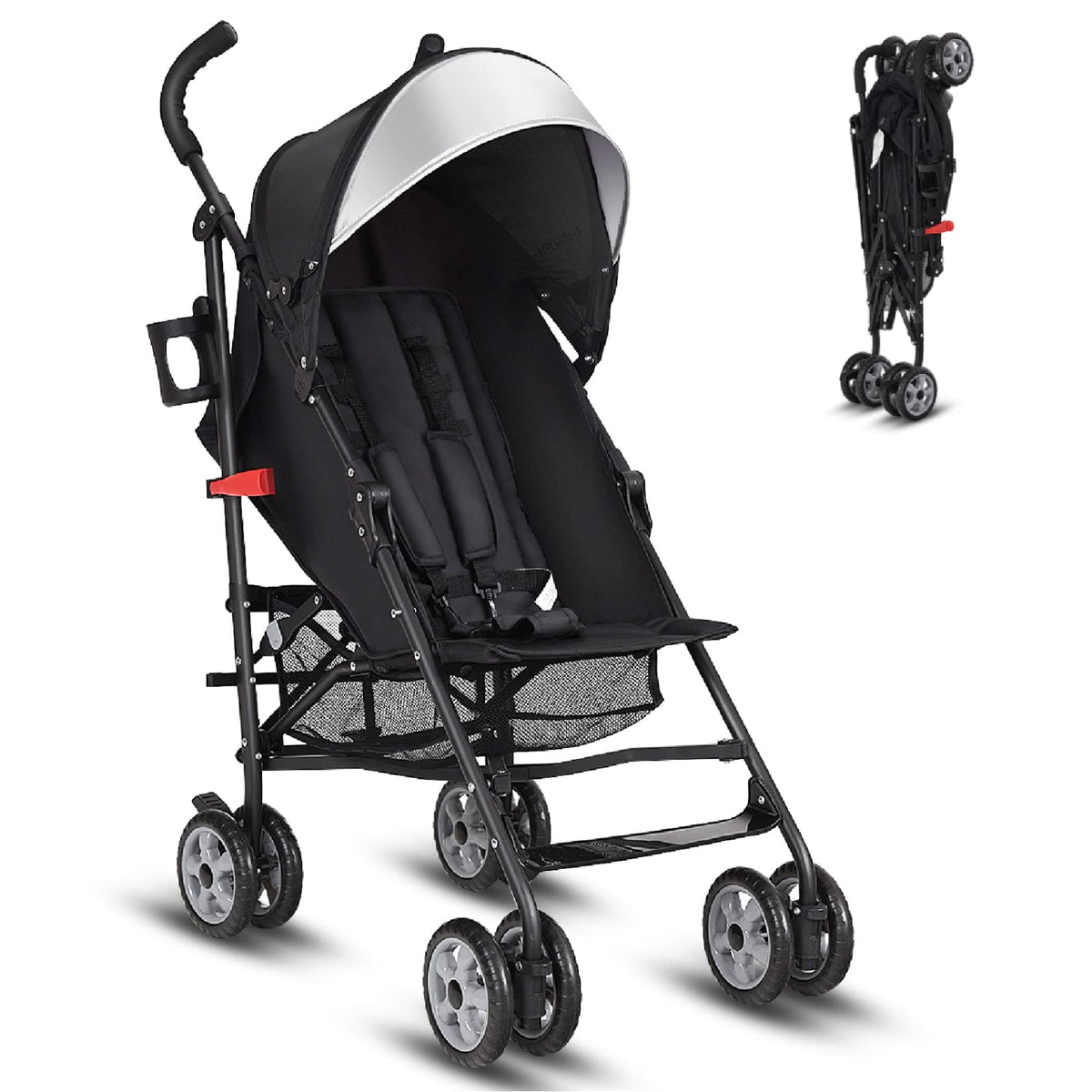 Lightweight Compact Foldable Stroller with Canopy and Cup Holder G60968