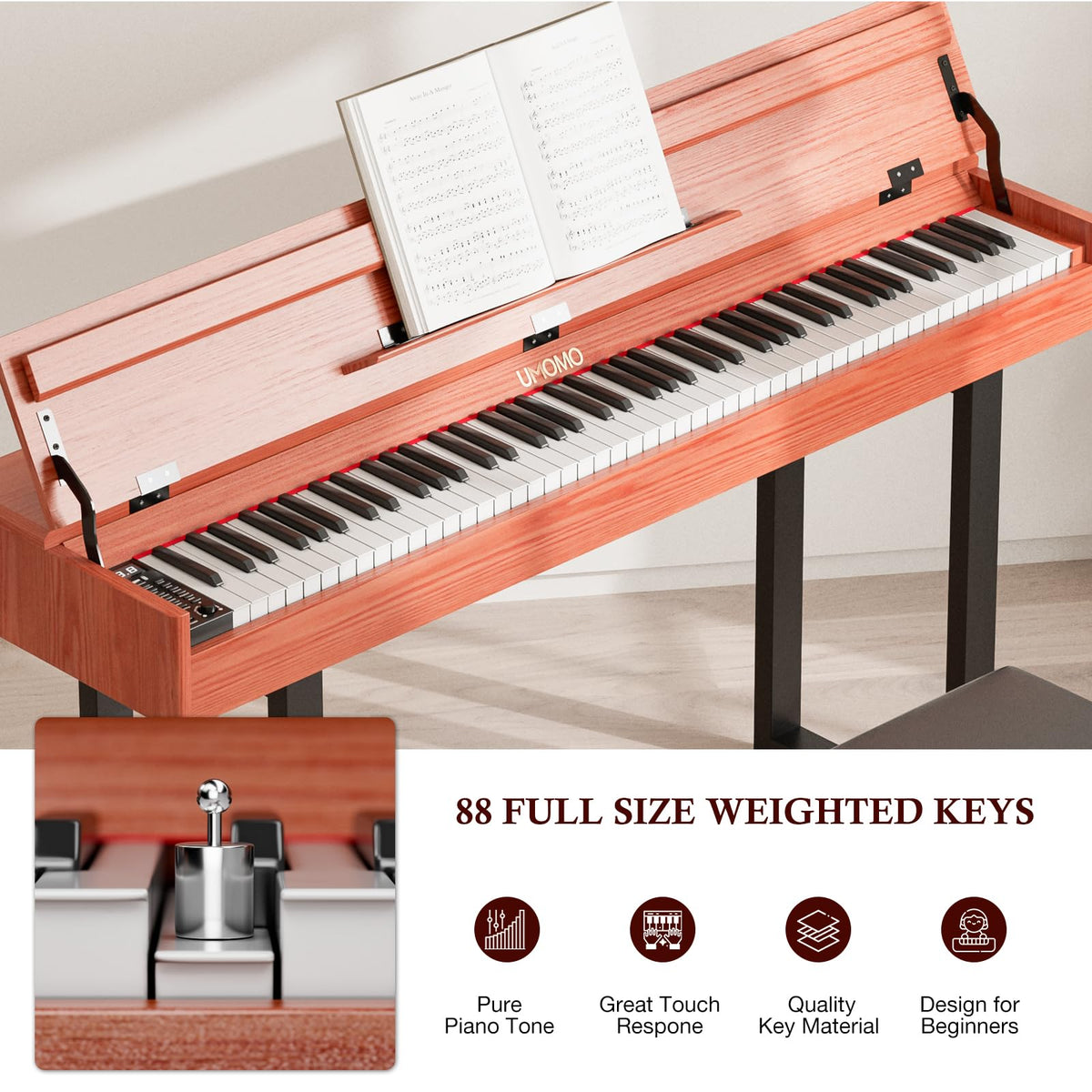 88 Key Weighted Digital Piano with Triple Pedals P288097