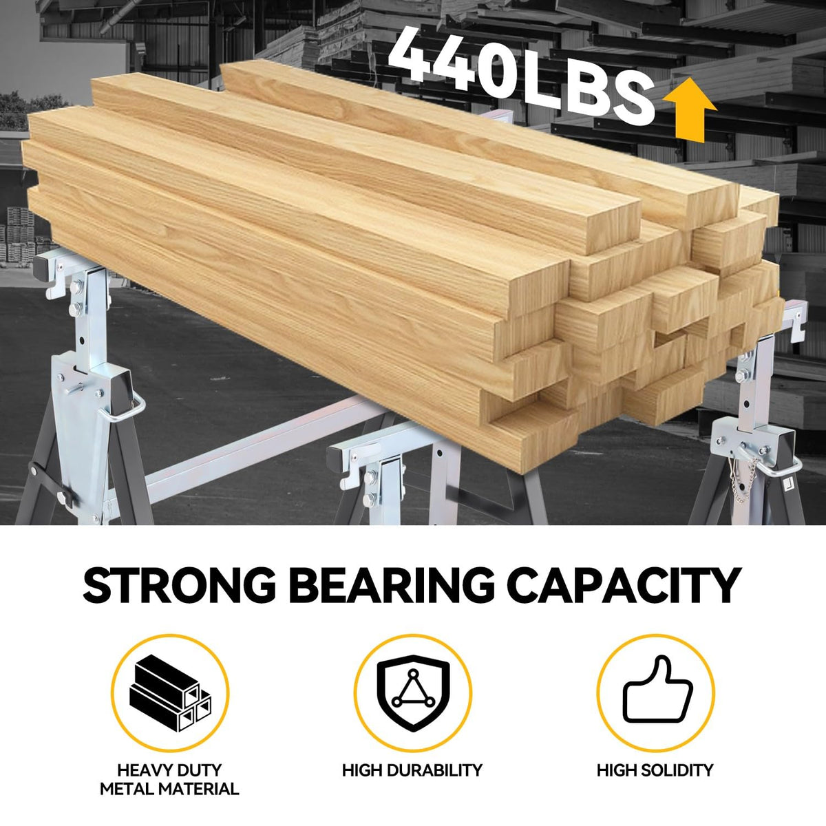 2-Pack 7-Level Adjustable Folding Sawhorse B649248