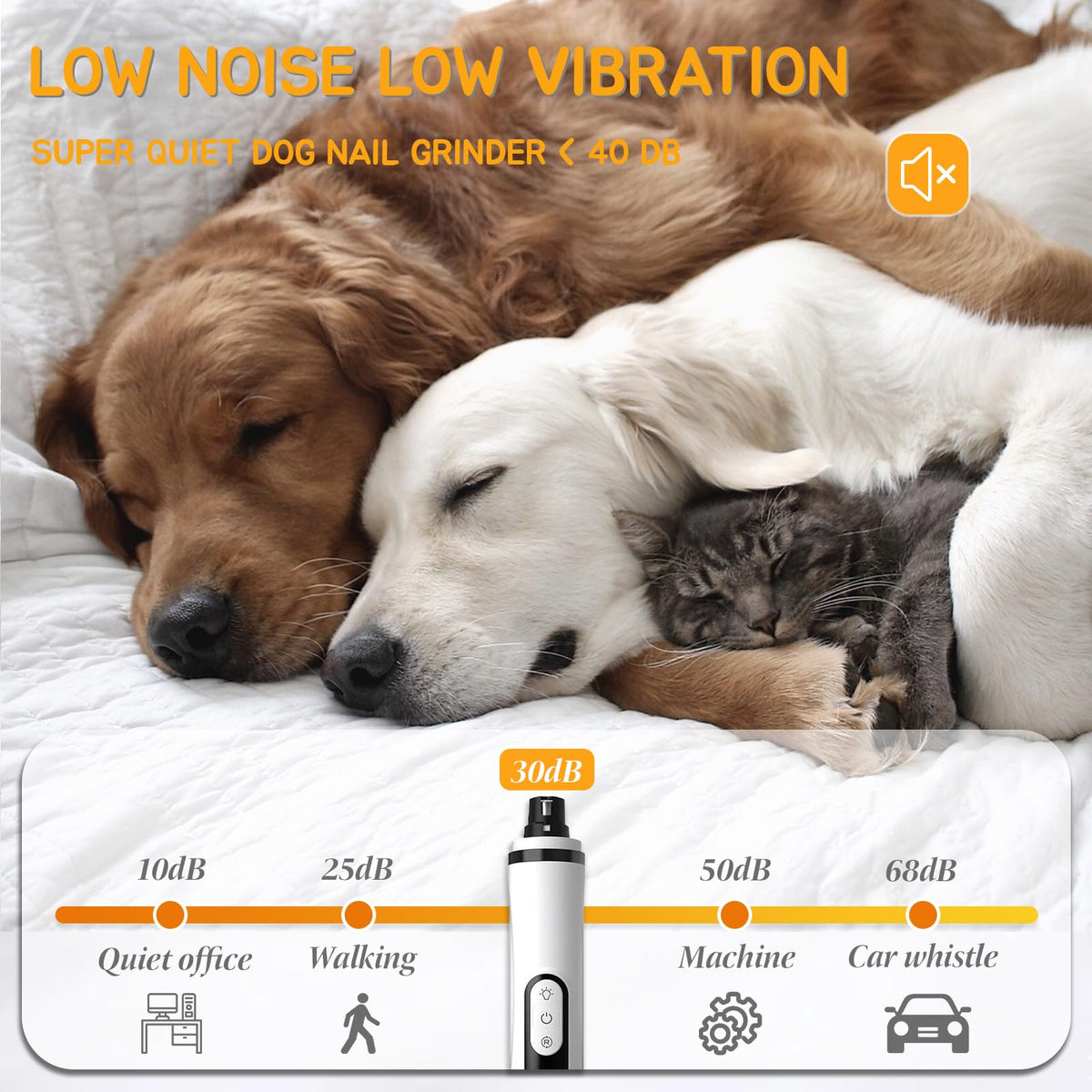 Silent Rechargeable Electric Pet Nail Grinder E2275