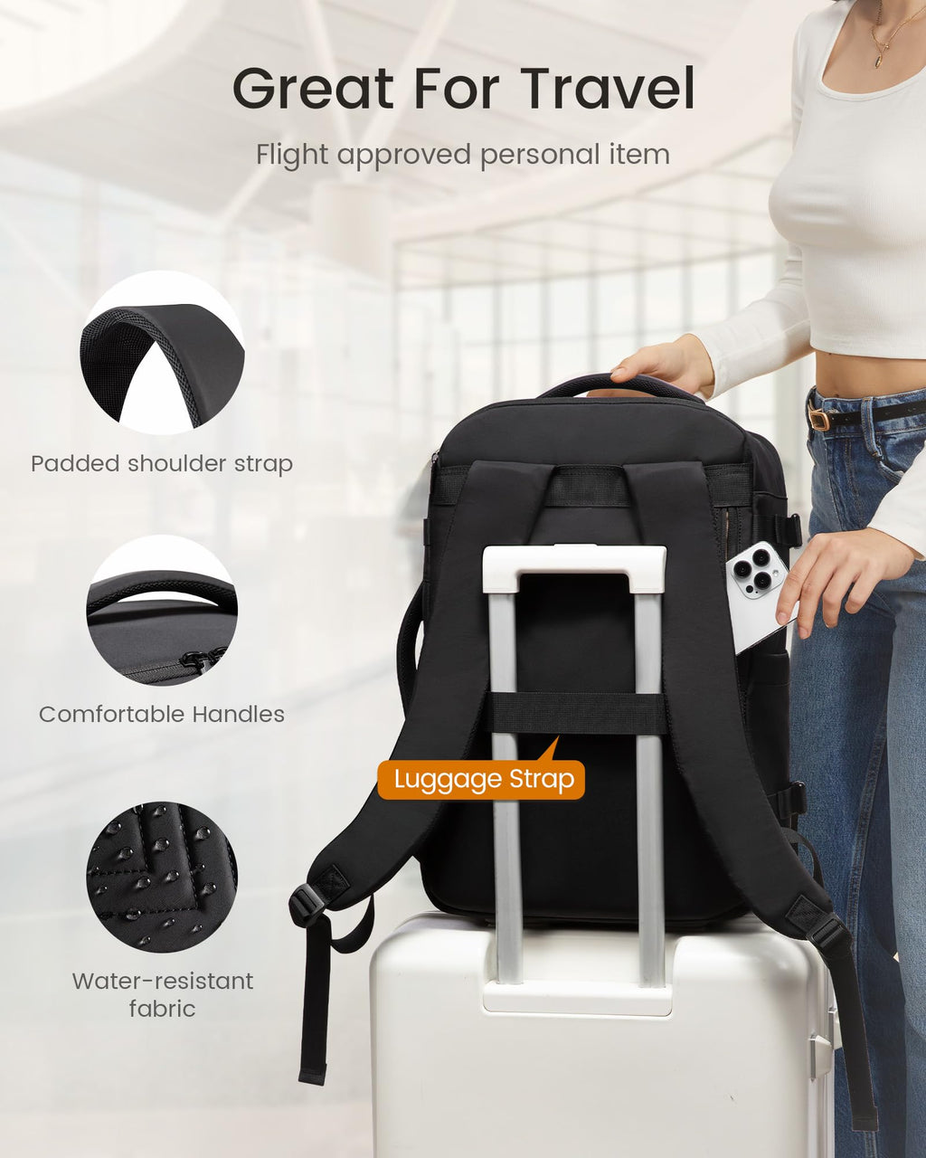 40L Waterproof Travel Backpack with 2 Cubes S825111