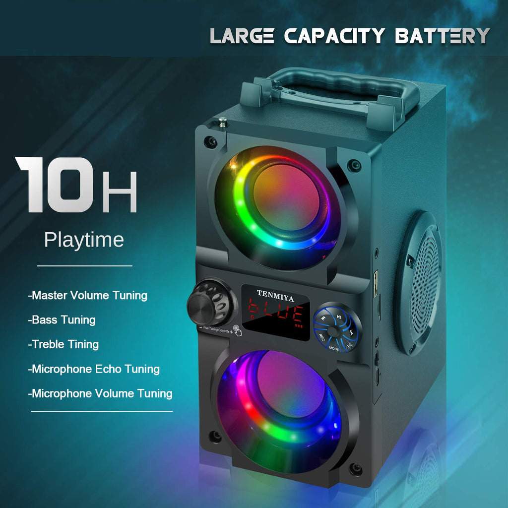 40W Portable Bluetooth Speaker with Lights and FM Radio A1450