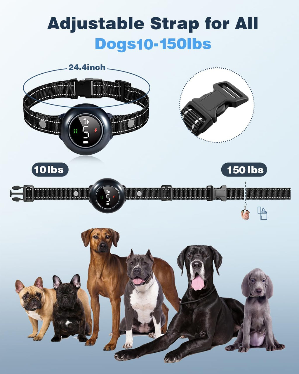 2-in-1 Dog Shock Collar & Dog Bark Collar IP67 Waterproof O346
