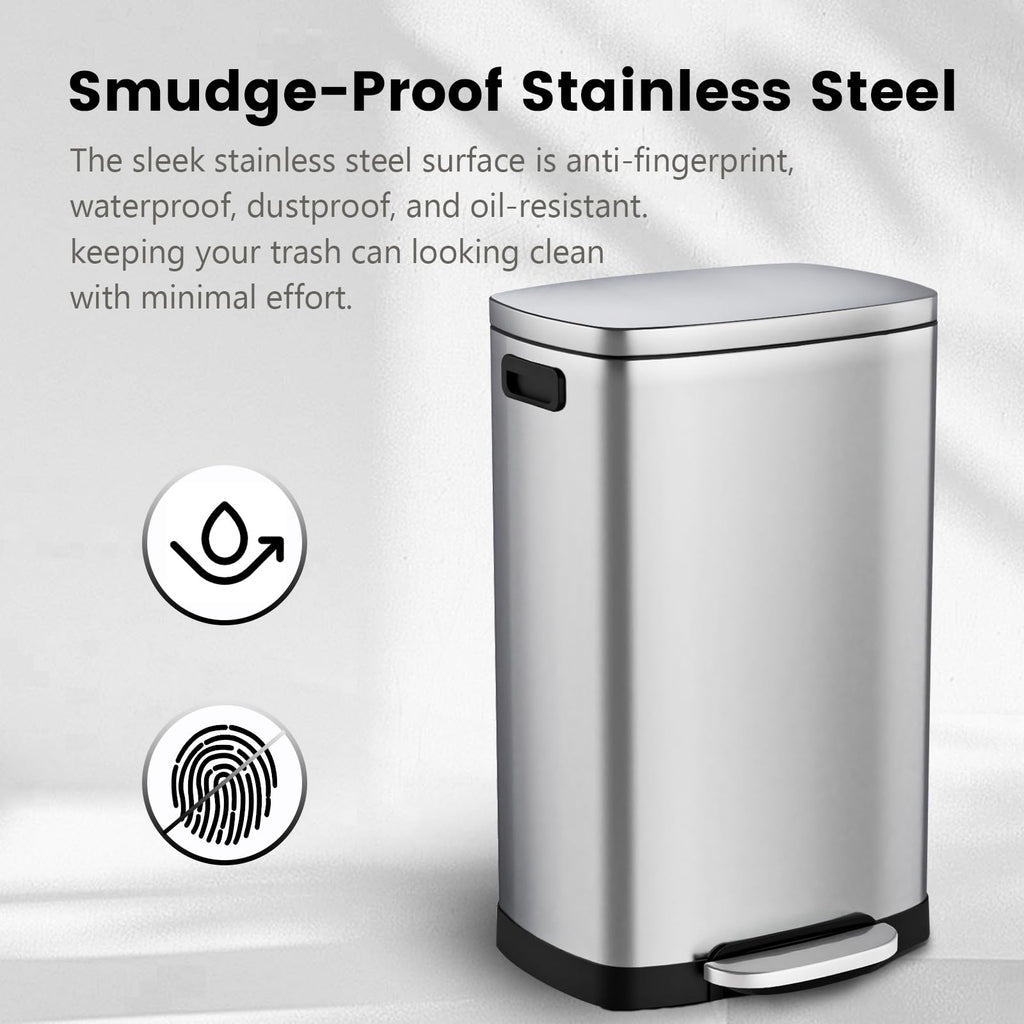 13 Gal Stainless Steel Kitchen Trash Can F212549