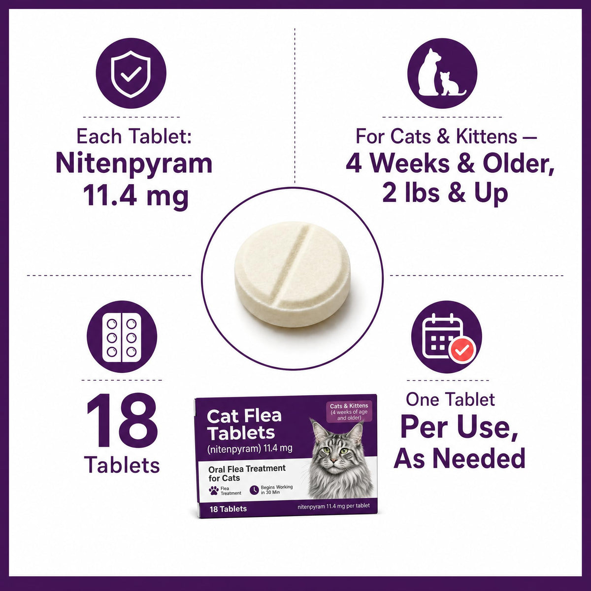 Flea Treatment Tablets 11.4 mg 18 Count C594403