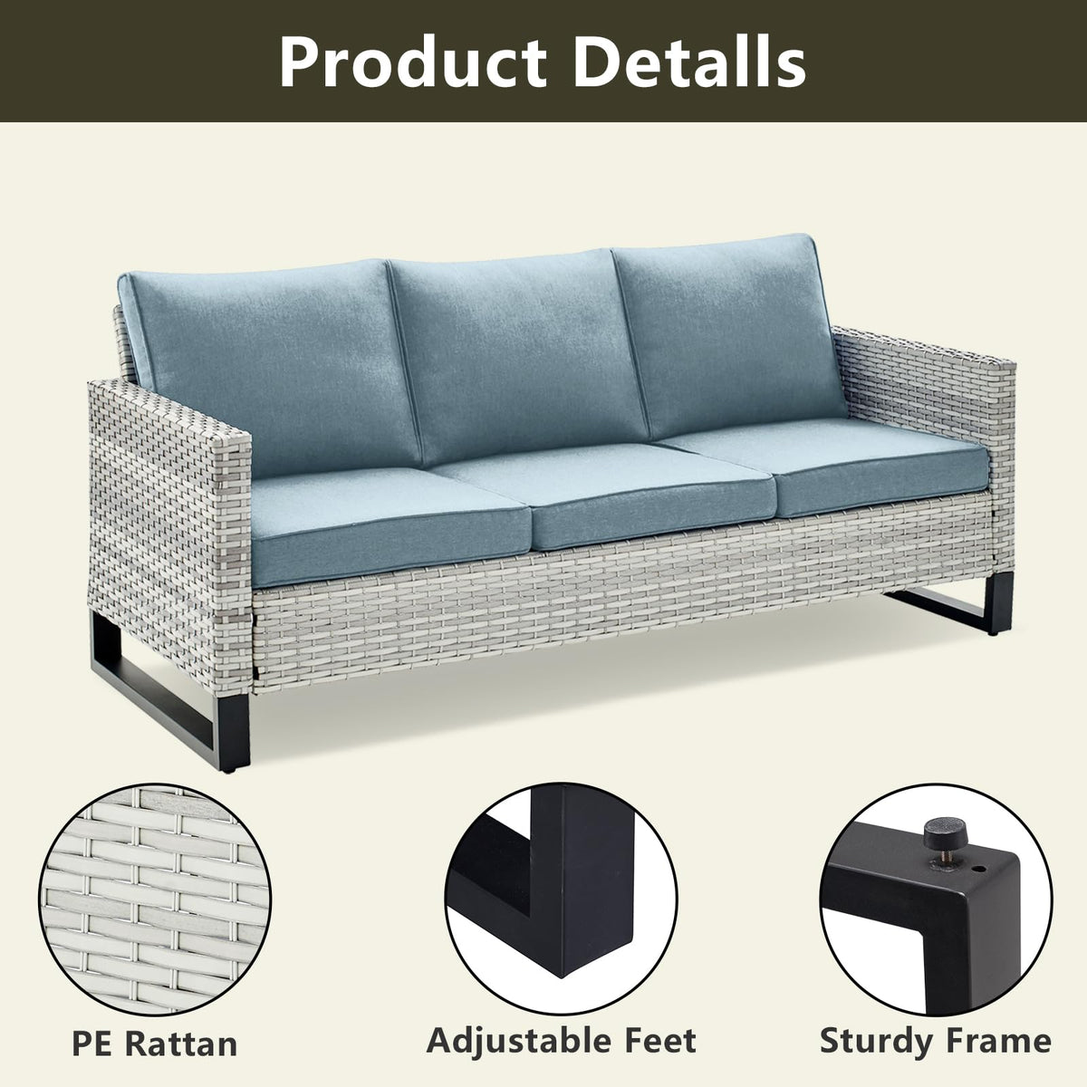 Wicker Patio Furniture Set of 5 O765