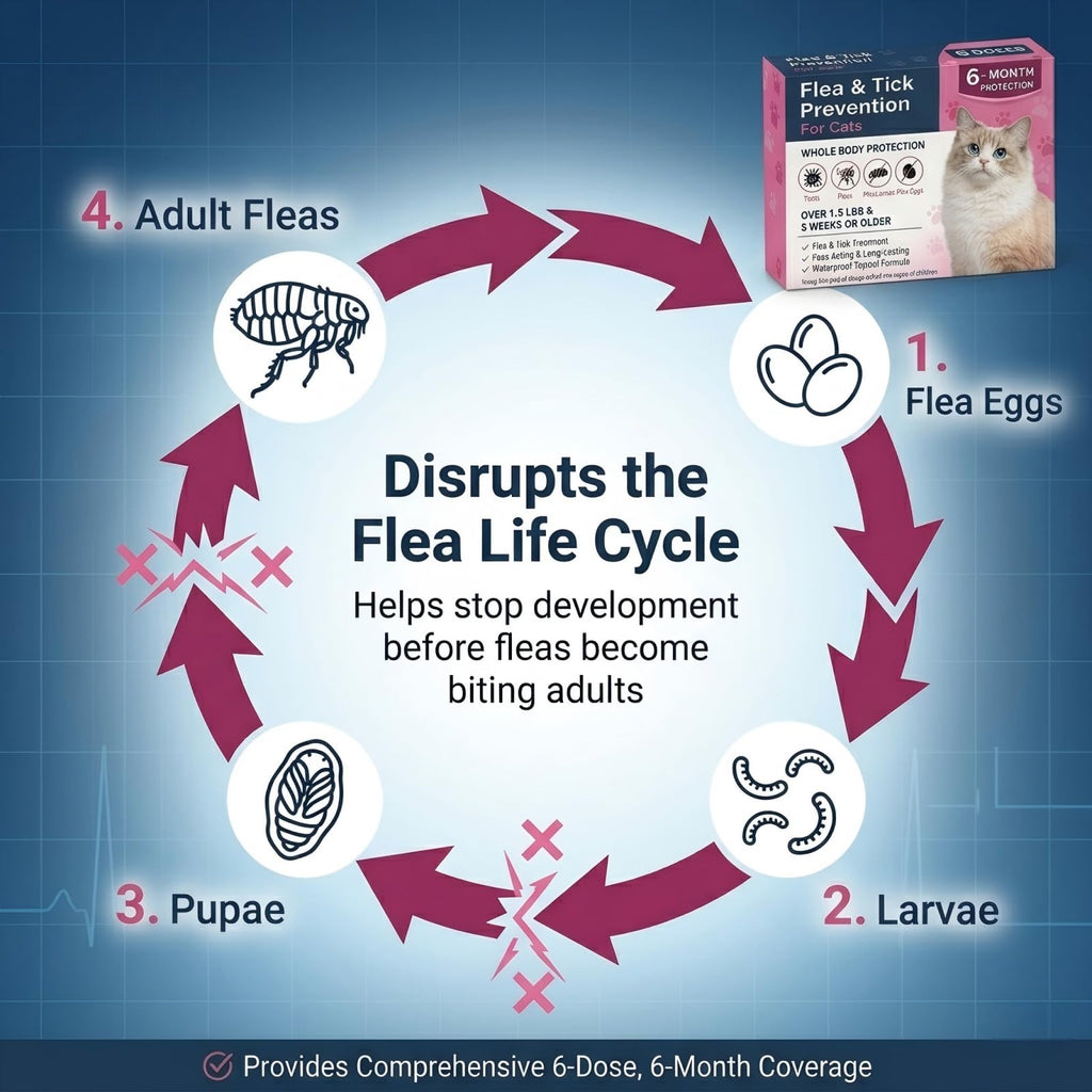 Topical Flea & Tick Cat Dewormer 6 Doses L502600