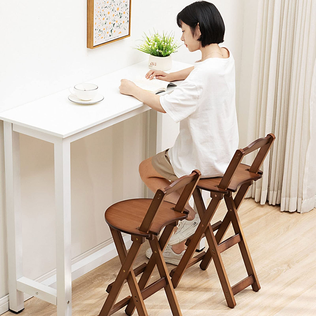 Folding Bar Stool Bamboo Kitchen Stools Y4832