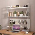 2 Tier White Wood Desktop Bookshelf B5769