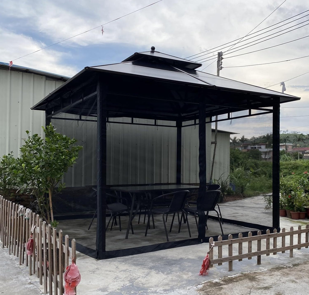 Mosquito Net 4-Panel Canopy Screen Wall with Zipper for 10 x 10' Gazebo Z4703