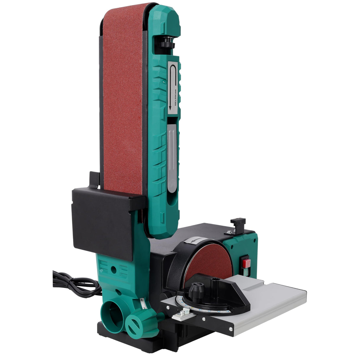 Benchtop Belt and Disc Sander 4x36 Inch Belt 6 Inch Disc Adjustable 0-90 Degree Tilt Green I256
