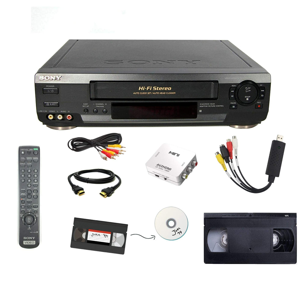 VCR VHS Transfer Bundle with Remote, USB Adapter, HDMI Converter W788220