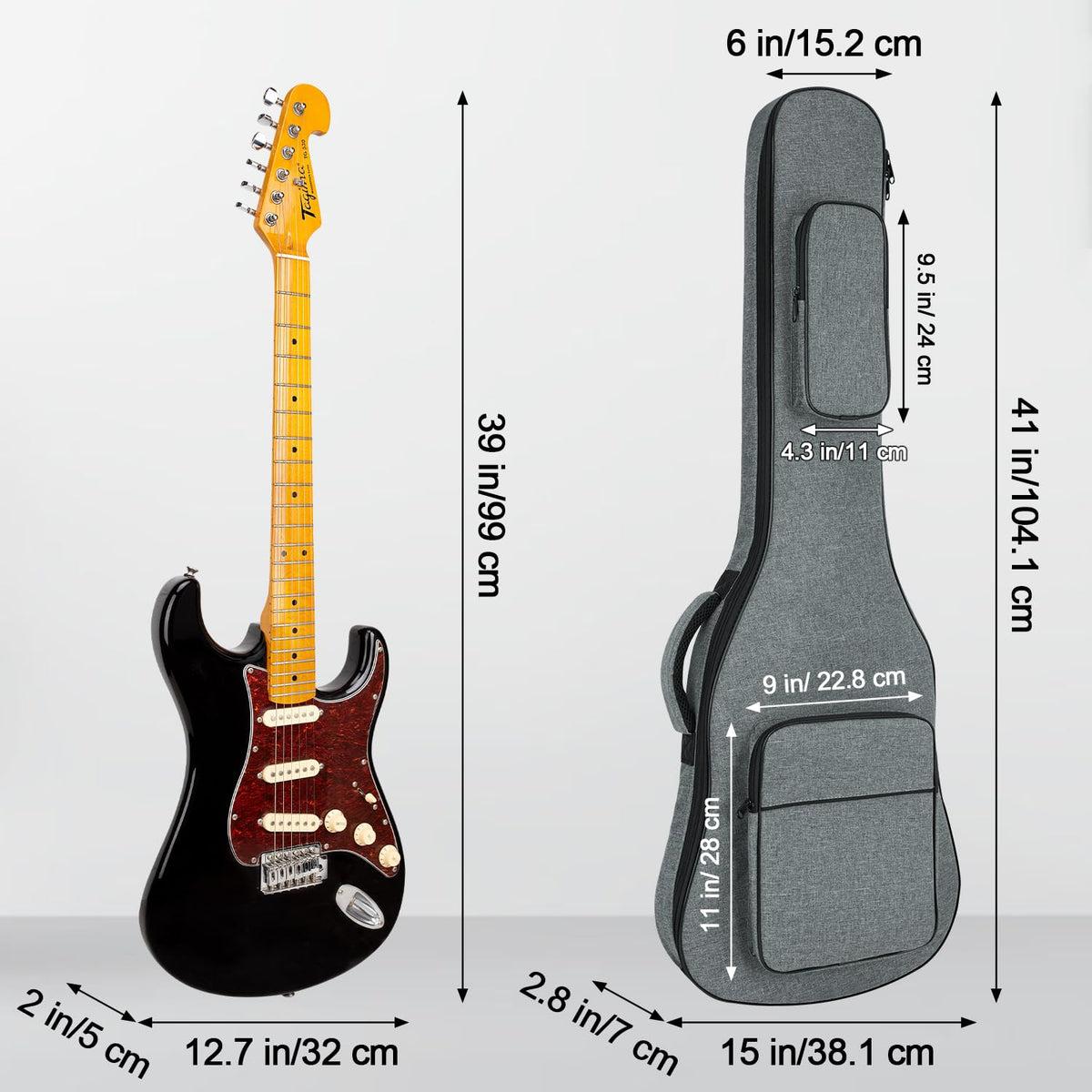 Padded Electric Guitar Gig Bag with Neck Strap I230282