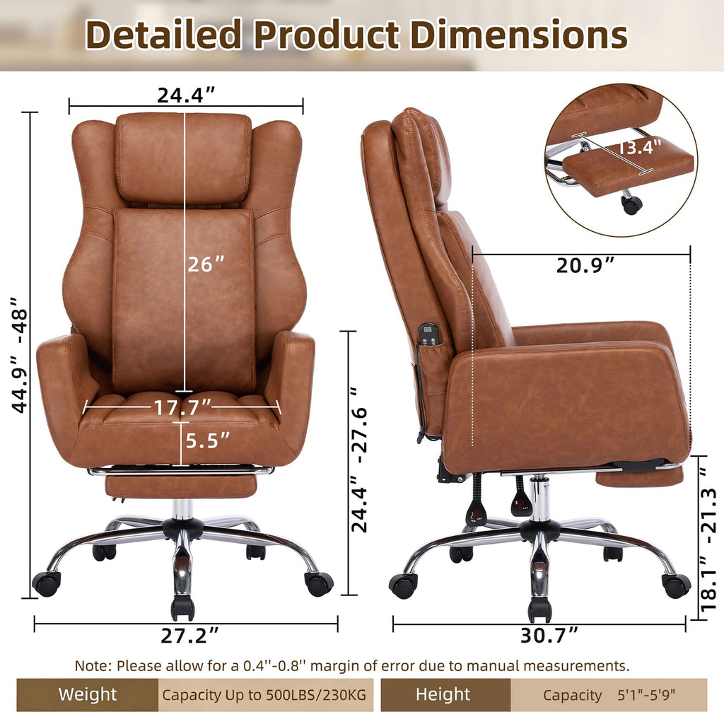 Brown Faux Leather Massage Office Chair L69600