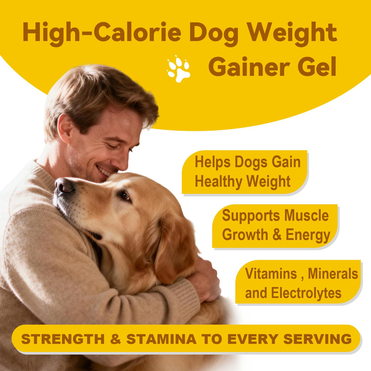 High-Calorie Dog Weight Gainer Gel with Salmon Oil, Probiotics, Vitamins & Electrolytes F100418