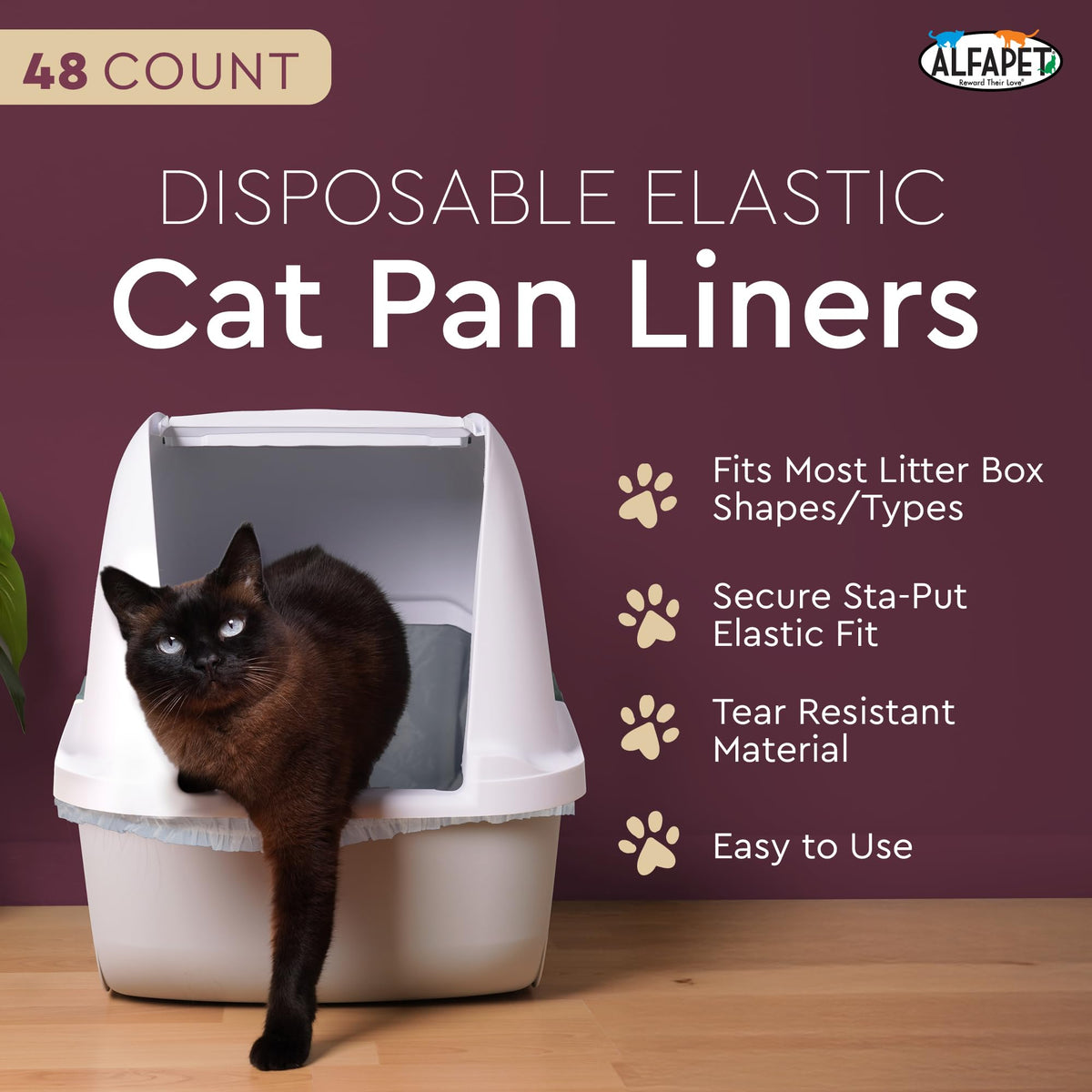 Cat Litter Box Disposable Elastic Liners 48 Count L812868